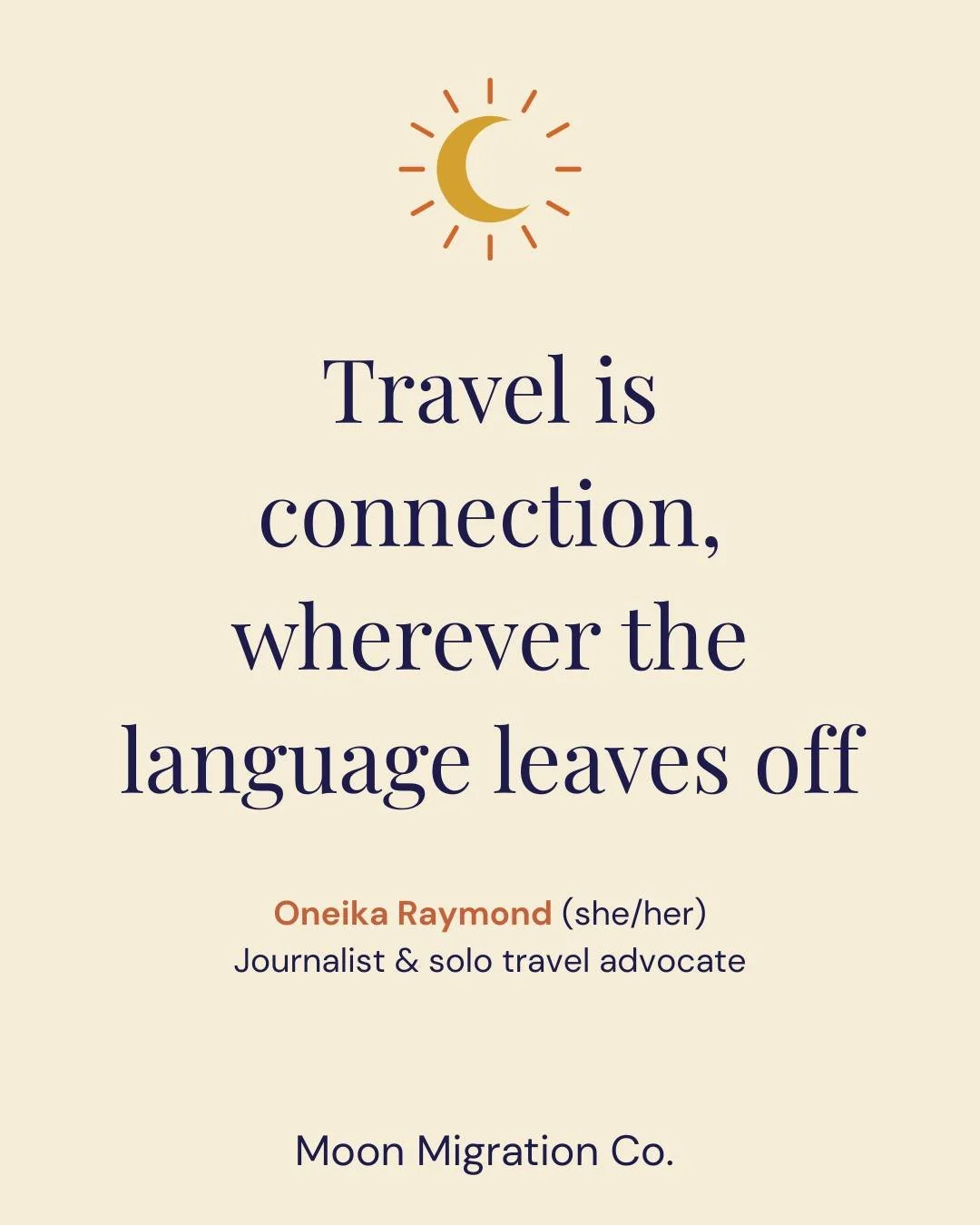 "Travel is connection, wherever the language leaves off." 🌙 Meet @oneikaraymond &mdash; Emmy-winning journalist and solo travel advocate. moonmigrationco.com
#MoonMigrationCo #LessSnowMoreGlow #WomenWhoTravel #TravelAdvisor #BlackTravel #Q