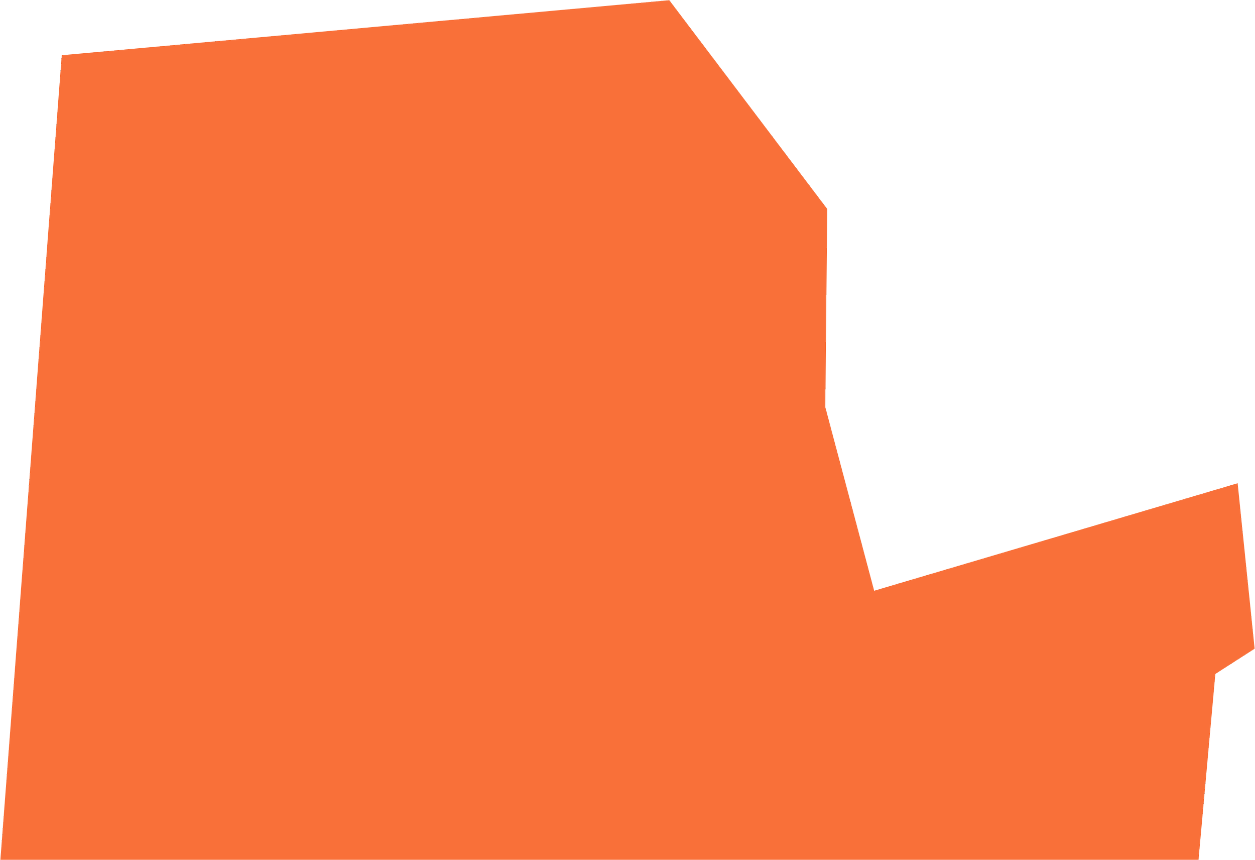 Abstract geometric shapes in orange and black colors.