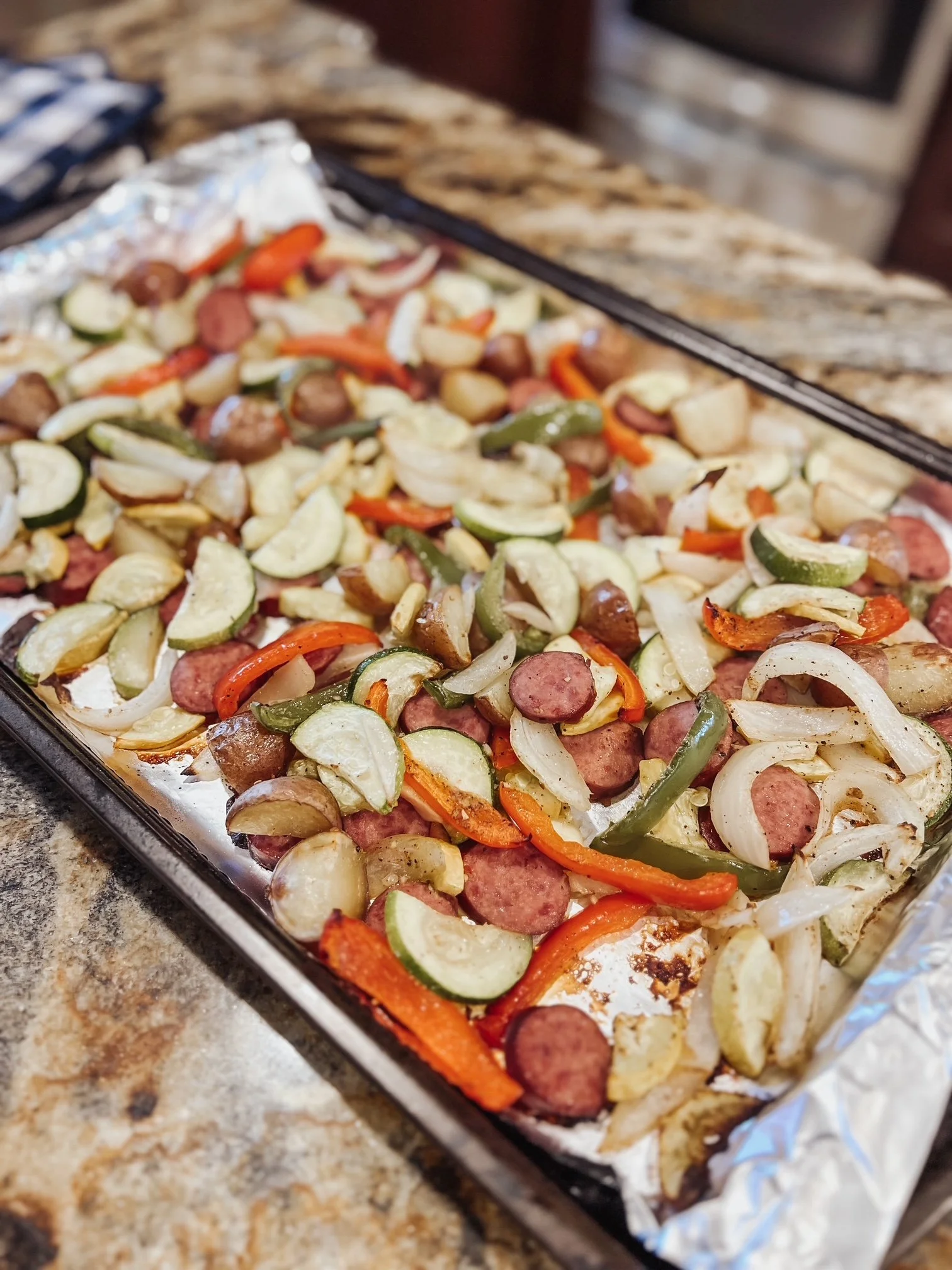 Easy &amp; Healthy weeknight meal Recipe - Smoked Sausage Sheet Pan