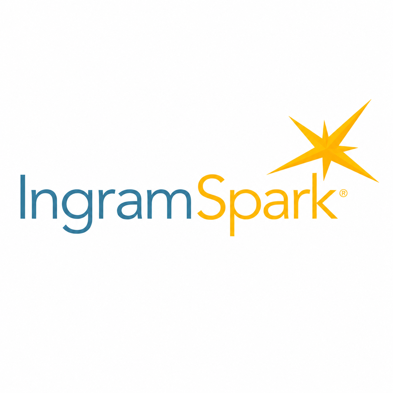 Ingram Spark logo with the company name in blue and orange text, featuring an orange starburst symbol.