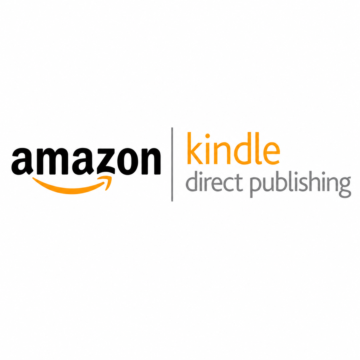 Amazon Kindle Direct Publishing logo with text in black, orange, and gray on a white background.
