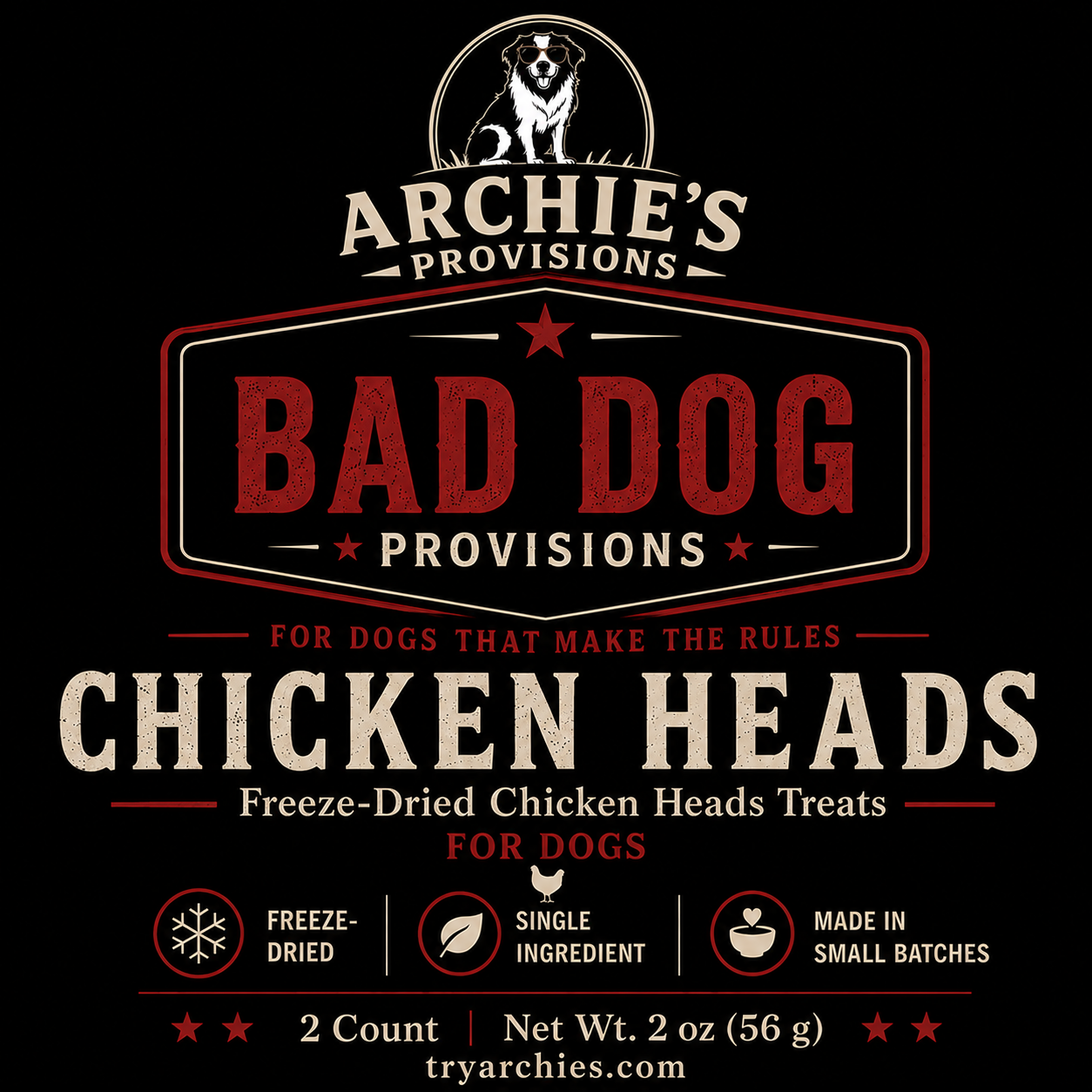 No Witnesses: Freeze-Dried Chicken Heads for Dogs