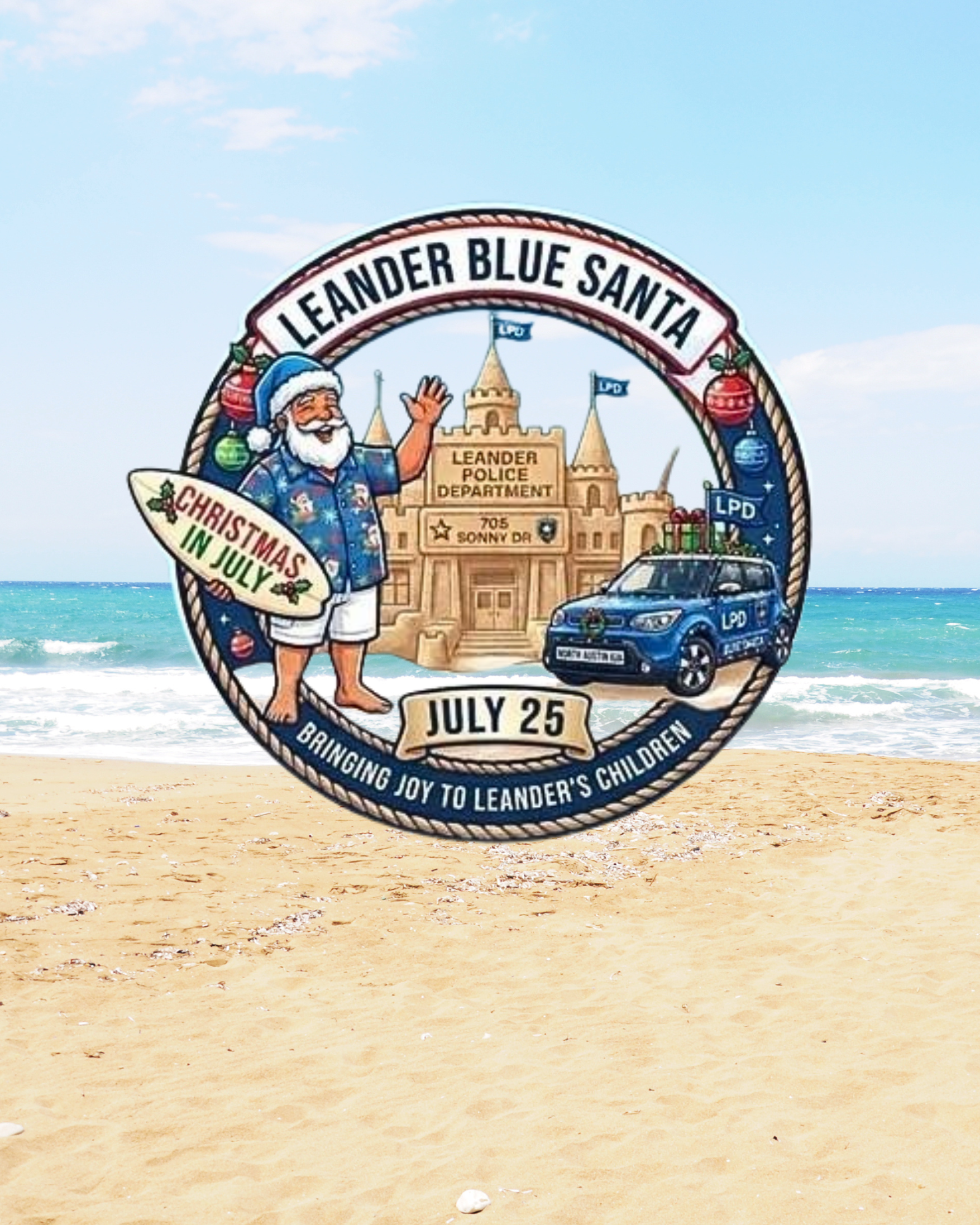Leander Blue Santa
