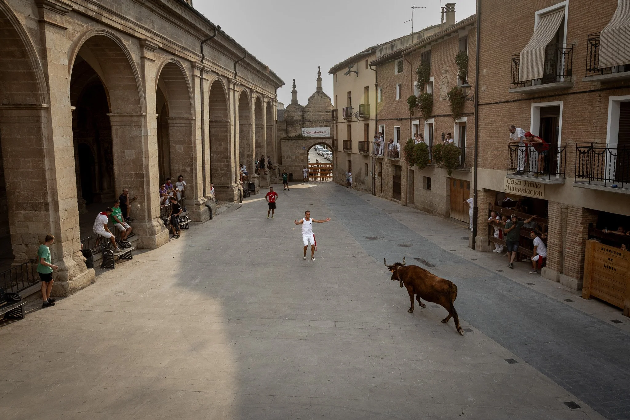 He opened his arms. The bull had already decided.