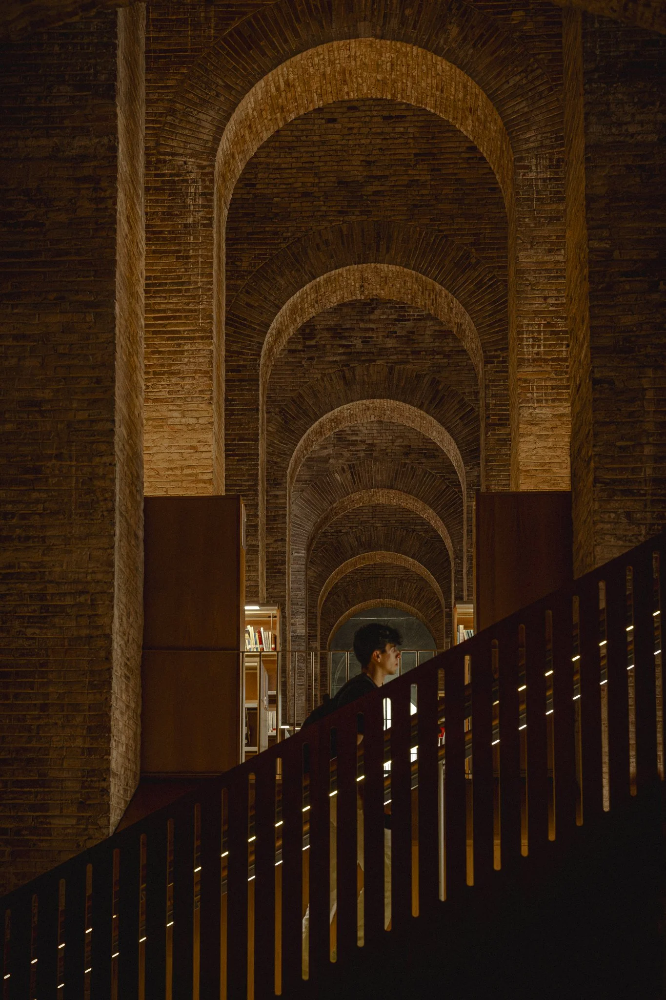 man walking on stairs