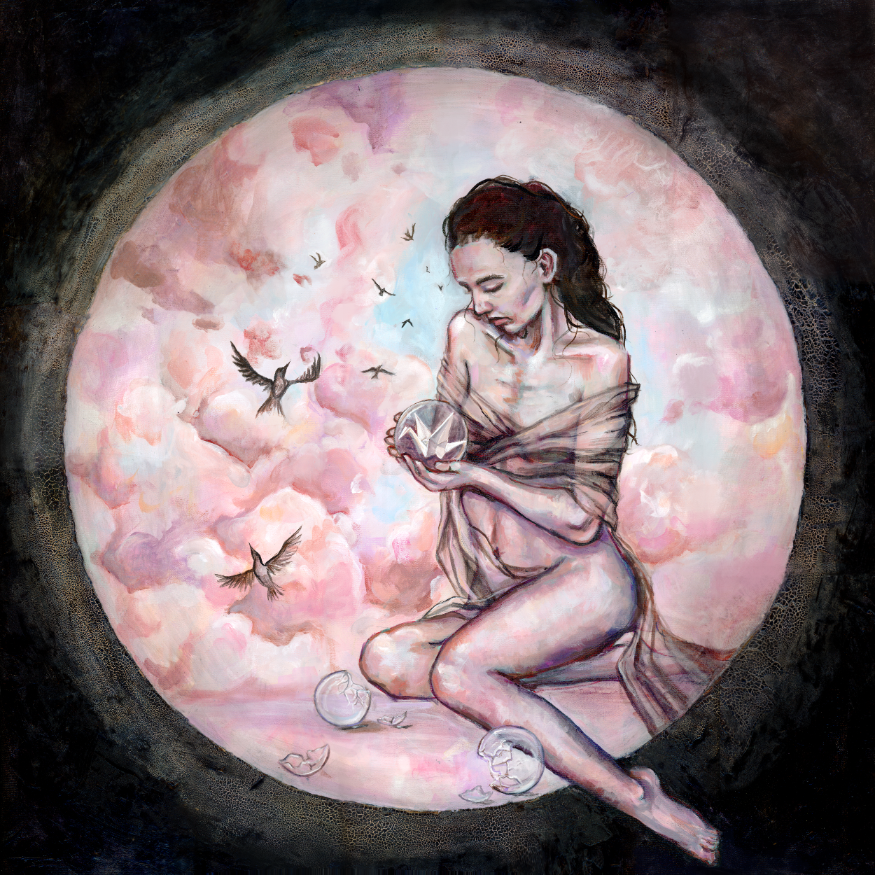 "A Wish" 2025. Acrylic on cavas. 3'x3'