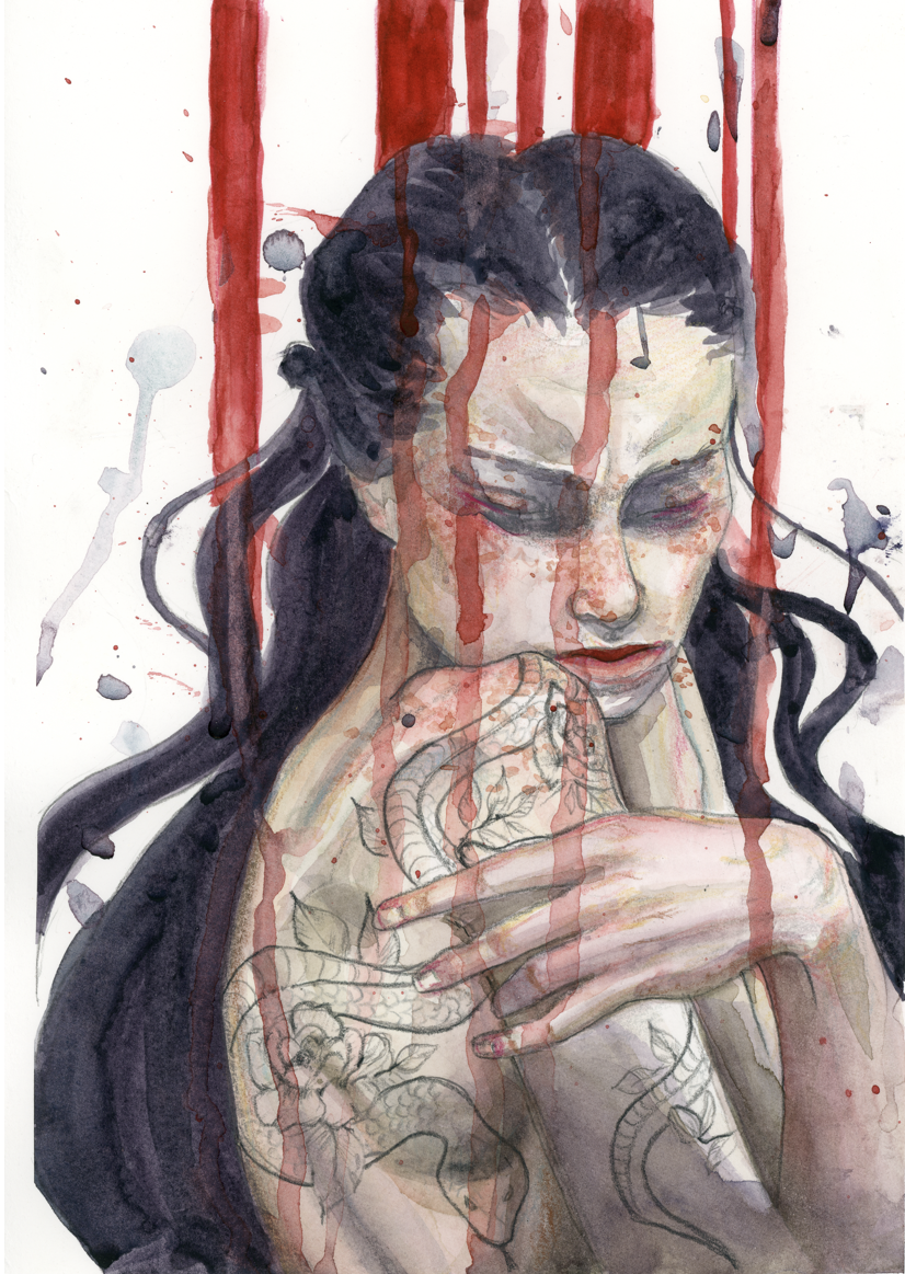 2018. Watercolor and colored pencil on cotton paper.