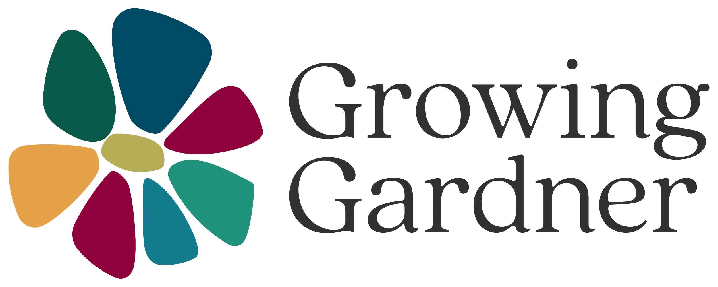 Logo of Growing Gardener featuring a colorful flower design and the text 'Growing Gardener'