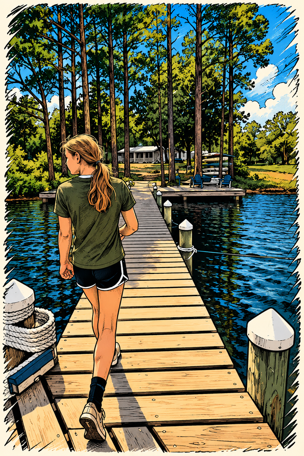 Unique Pensacola Florida houseboat Airbnb tucked away on a quiet waterfront dock surrounded by trees