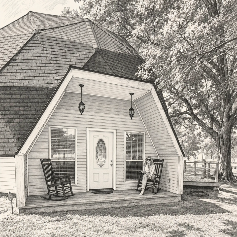 Unique dome shaped home on David Drive in Prairieville Louisiana
