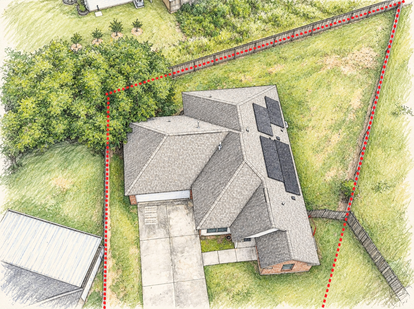 Large cul-de-sac lot in South Point subdivision in Denham Springs Louisiana