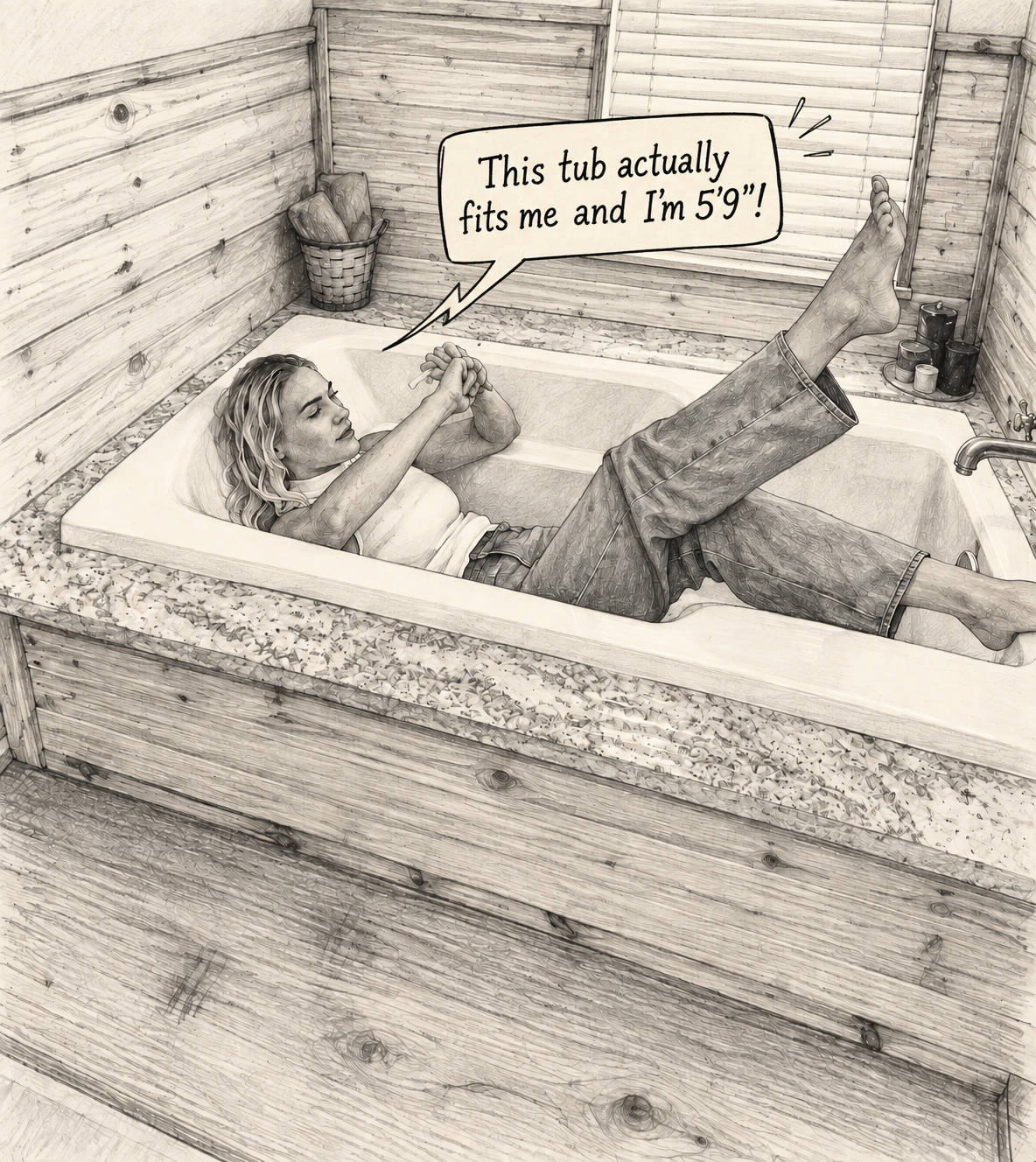 Large bathtub inside unique Prairieville Louisiana home on David Drive