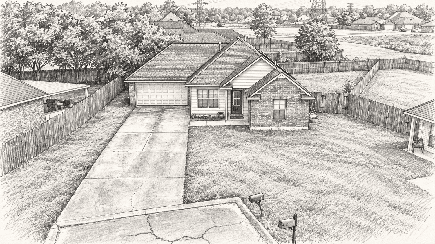 Denham Springs Louisiana home with solar panels in South Point subdivision