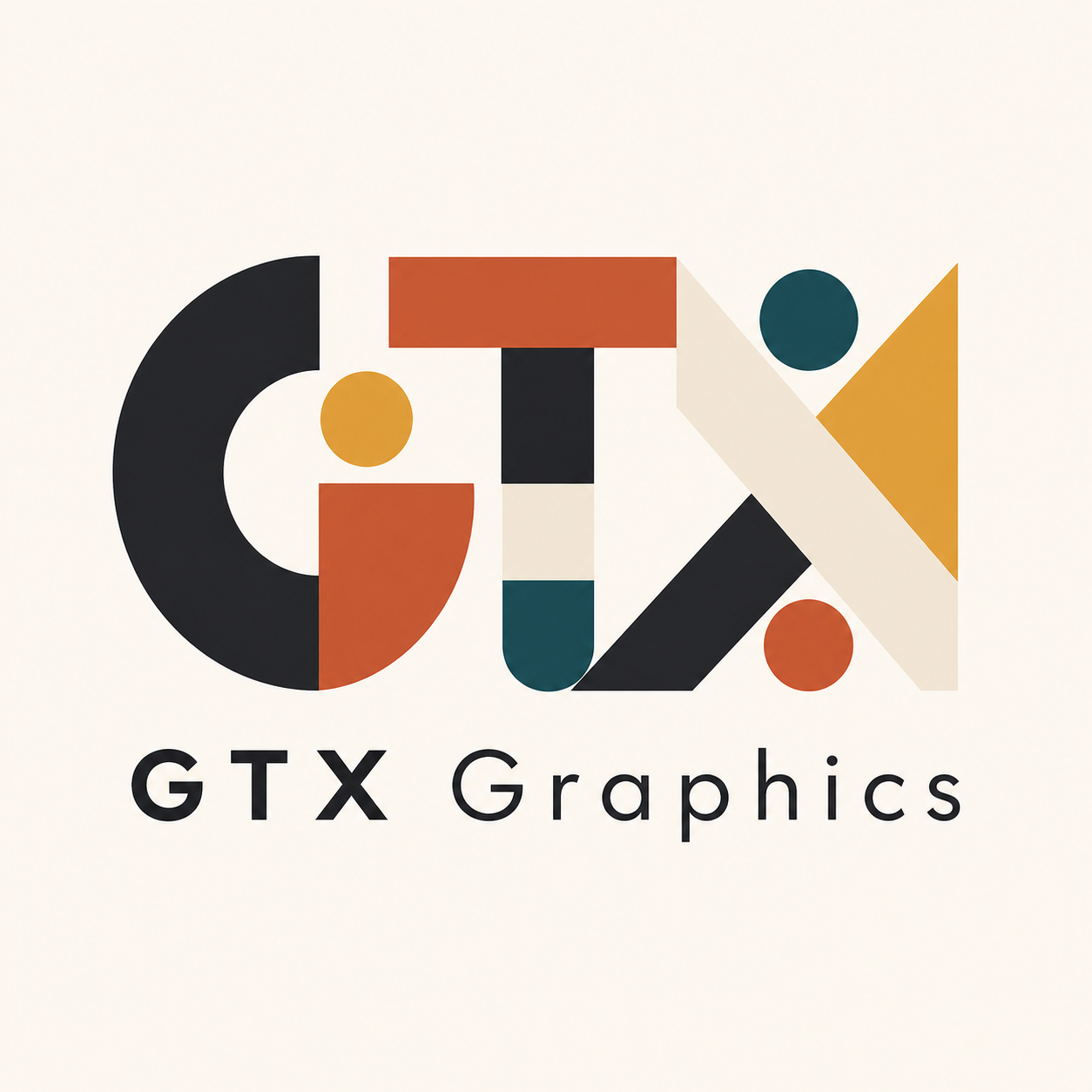 Colorful geometric logo of GTX Graphics with the company name below.