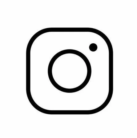 Simbolo di Instagram in bianco e nero.