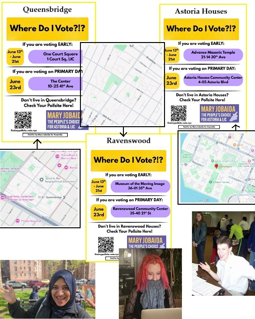 In case you haven't noticed... myself, @hyman.joshua.s (our Campaign Manager) and @httpzap (our Field Director) are all A LITTLE BIT NUTTY about voter registration and mobilization!! (That's me at Queensbridge this year, Zoe a year and a half ago, an
