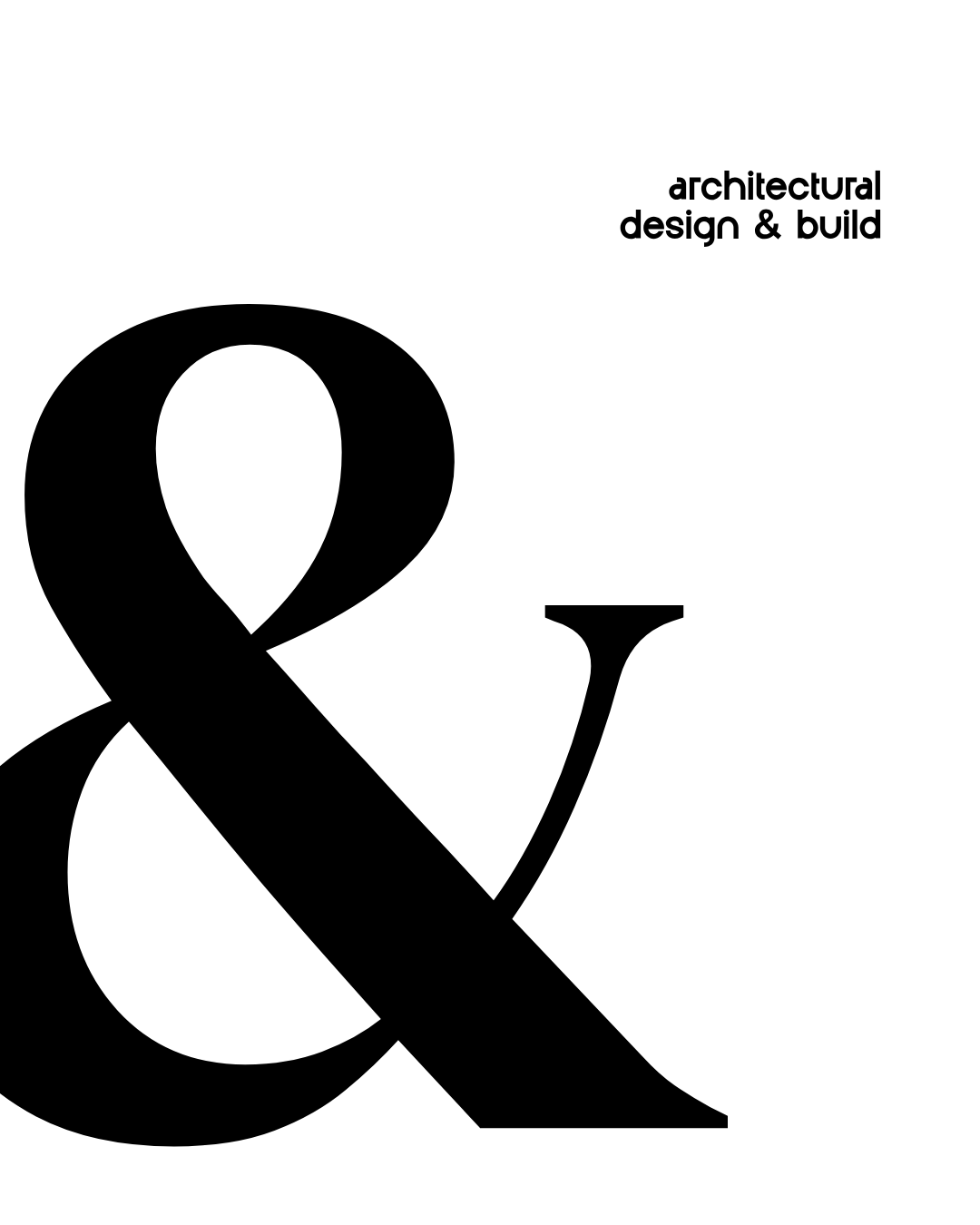 Book cover titled 'architectural design & build' with a large black ampersand symbol and smaller black text.