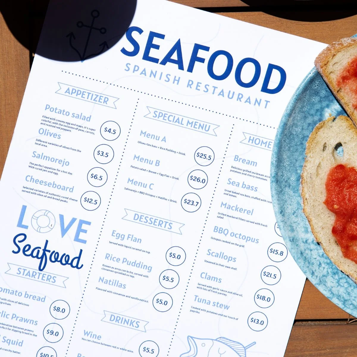 menu design in tampa