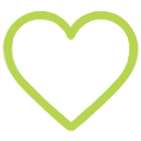 Outline of a green heart shape