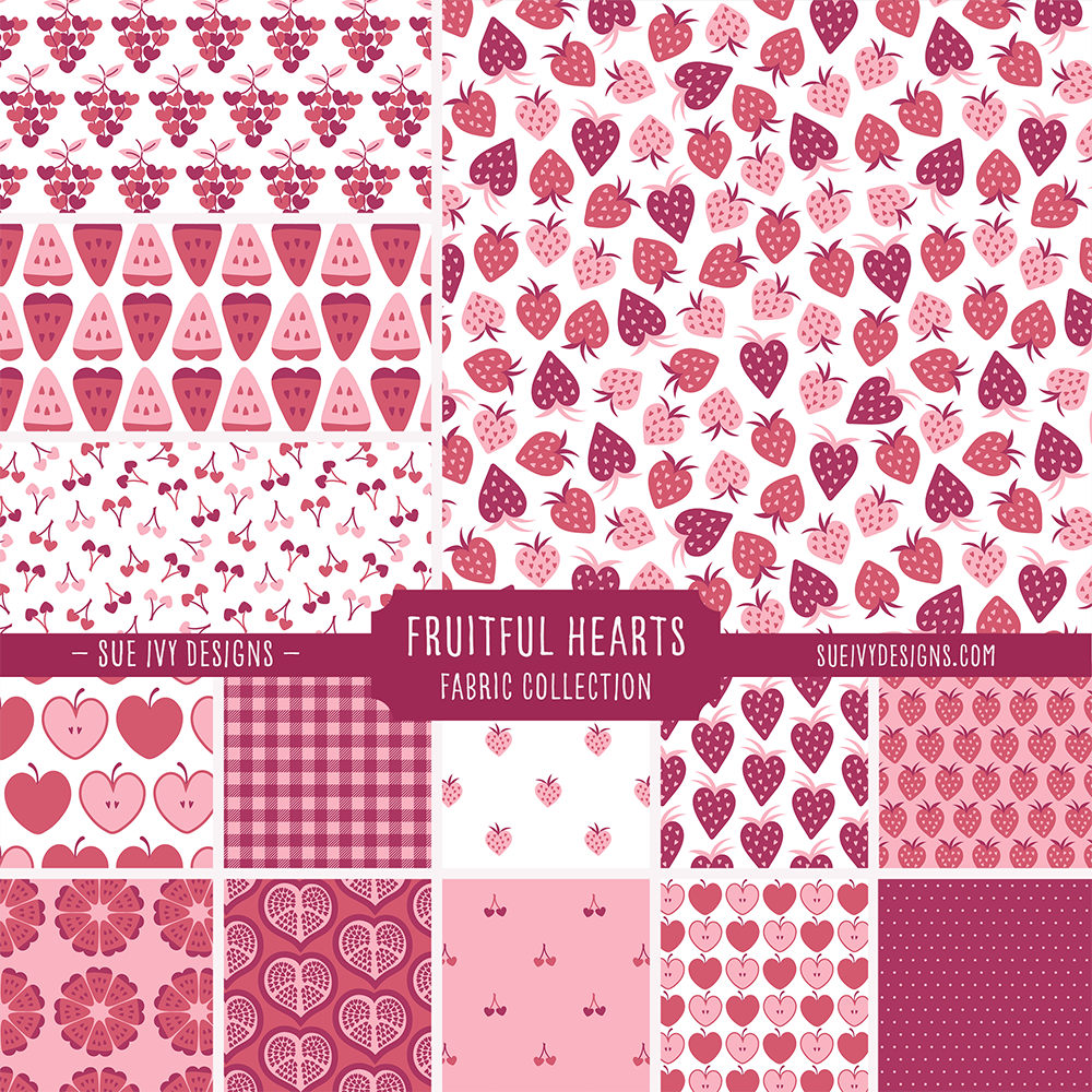 Fruitful Hearts Fruit Fabric Collection