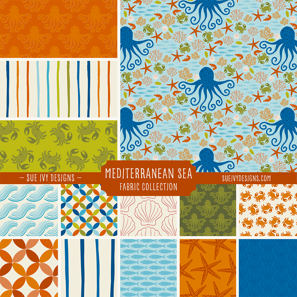 Mediterranean Sea Nautical Fabric Collection