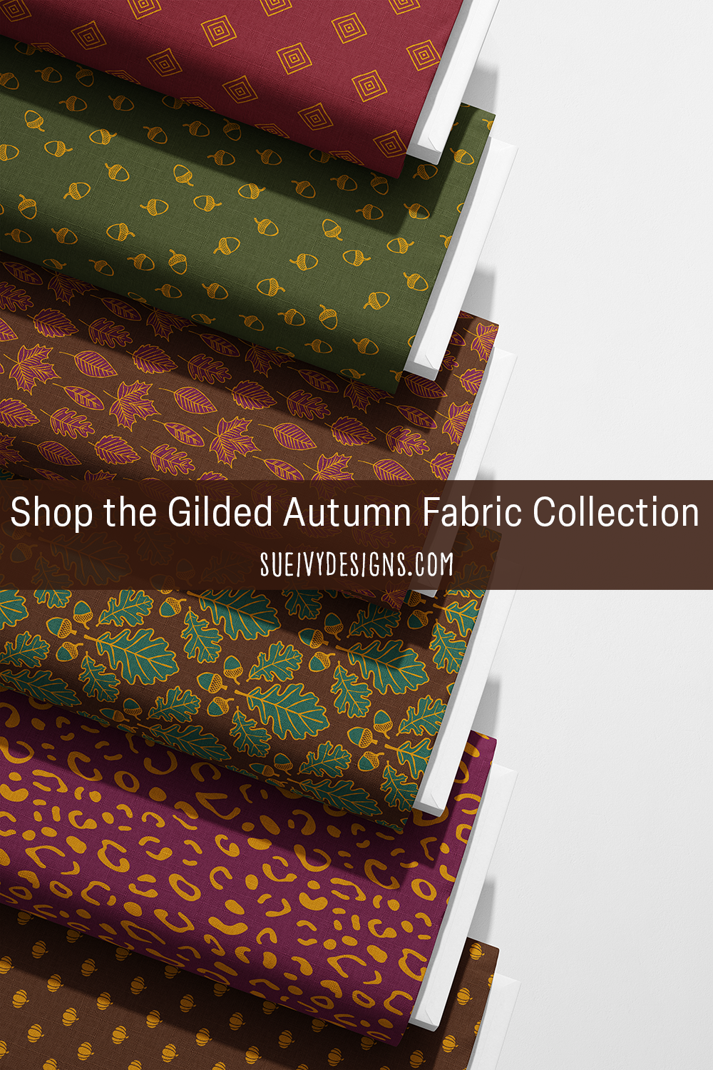 Gilded Autumn Fall Fabric Collection — Gold &amp; Jewel-Tone Quilting Fabric