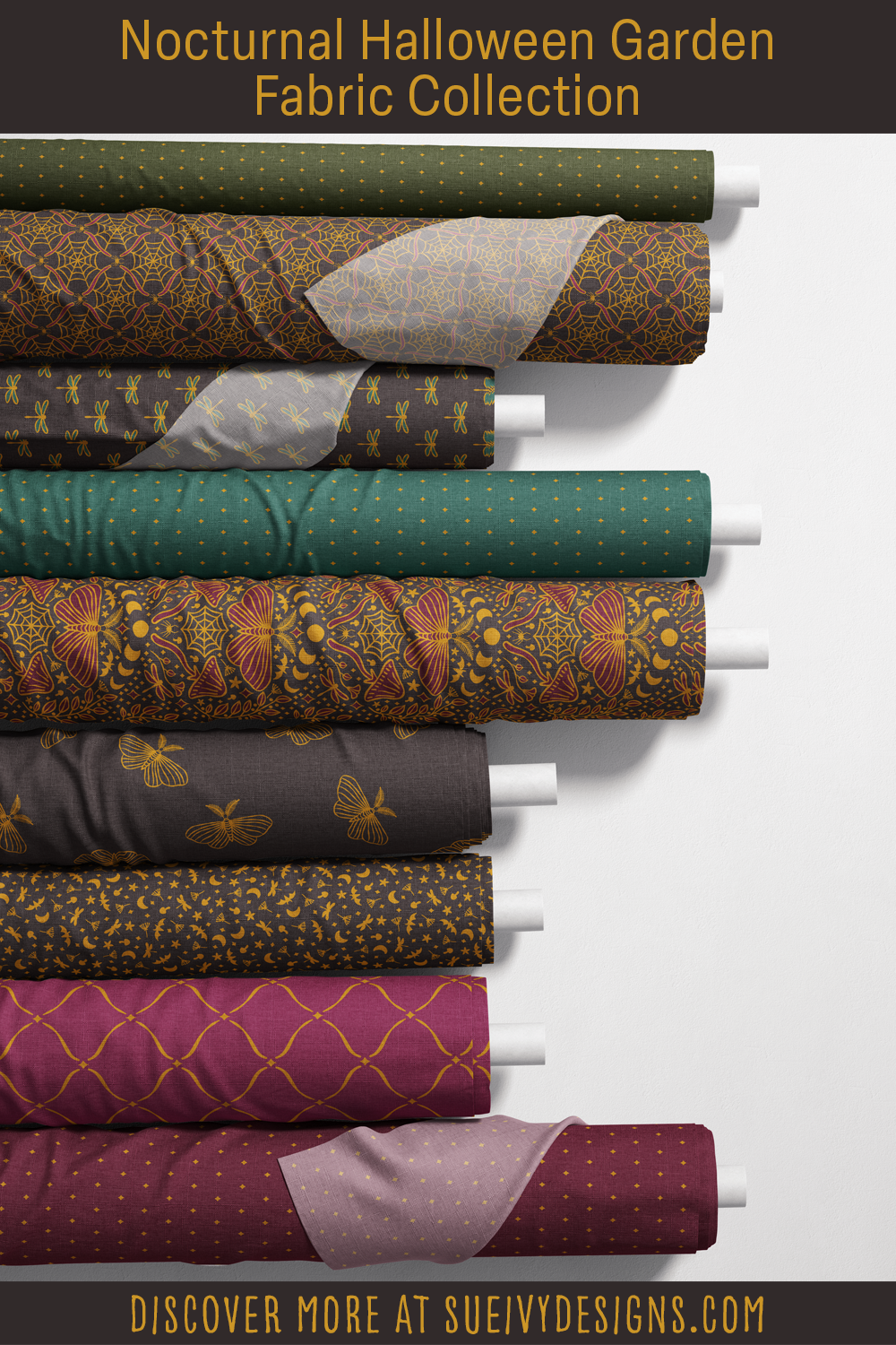 Nocturnal Halloween Garden Fabric Collection