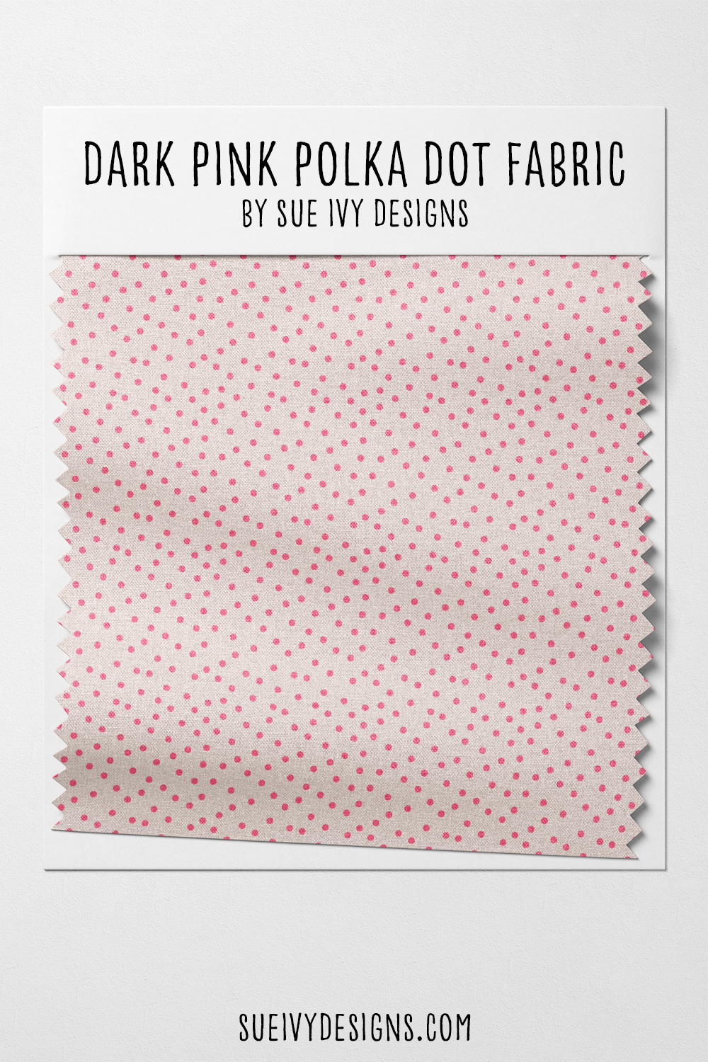 A little dotty blender — dark candy pink dots scattered on cream, for tying a sweet winter quilt together.