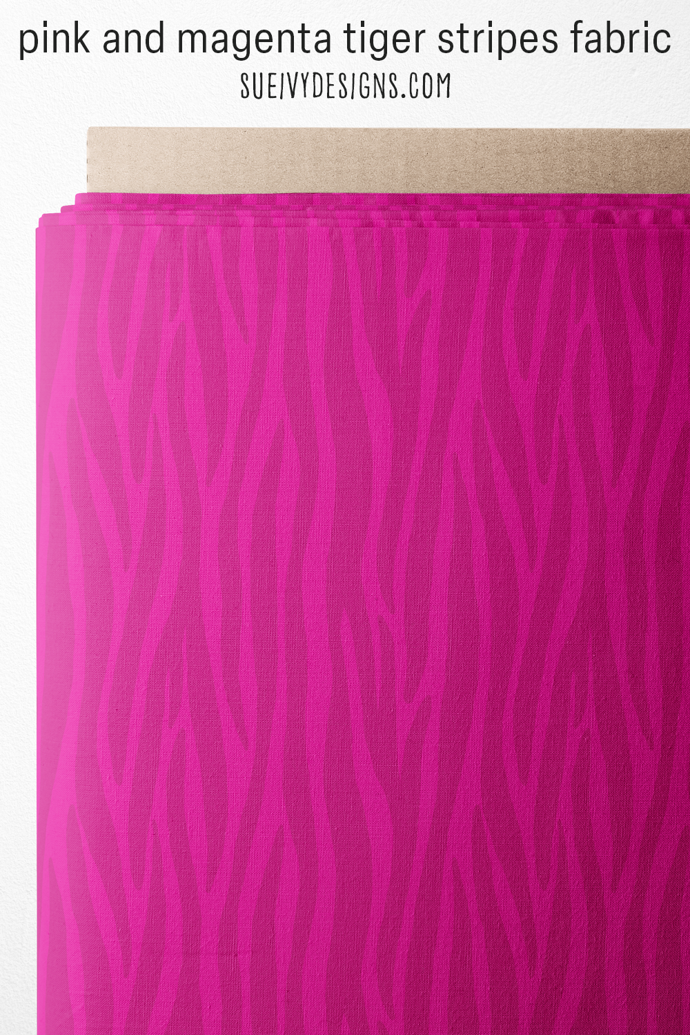 Magenta tonal tiger stripe fabric — a tone-on-tone animal print blender, quilting and apparel fabric.