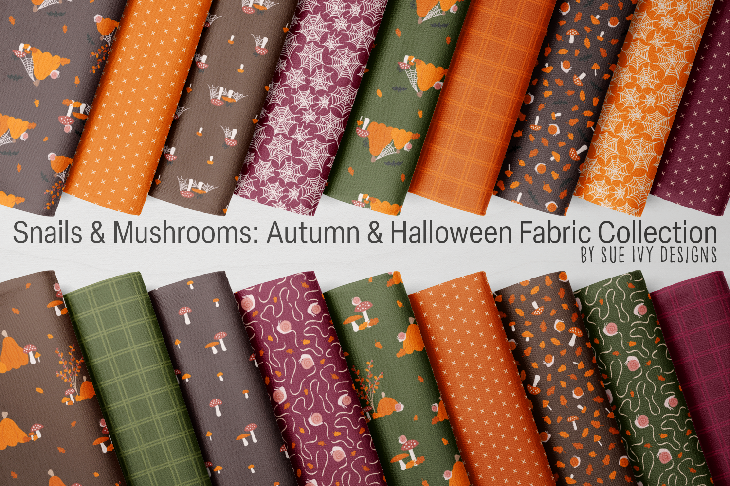 Mix-and-Match Fall &amp; Halloween Fabric — the Snails &amp; Mushrooms: Autumn &amp; Halloween Collection