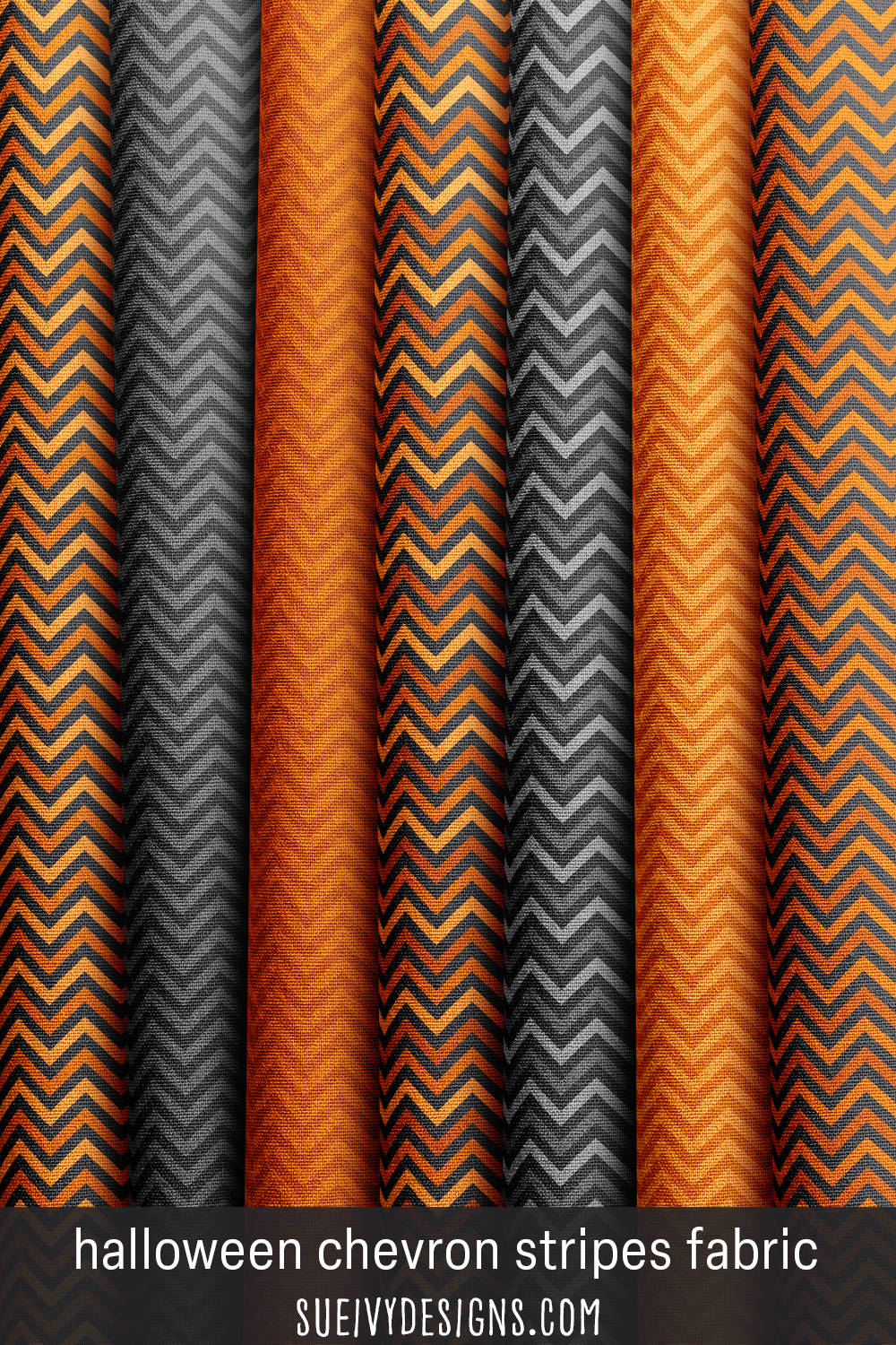 Chevron stripe Halloween fabric from the Spooktacular collection by Sue Ivy Designs