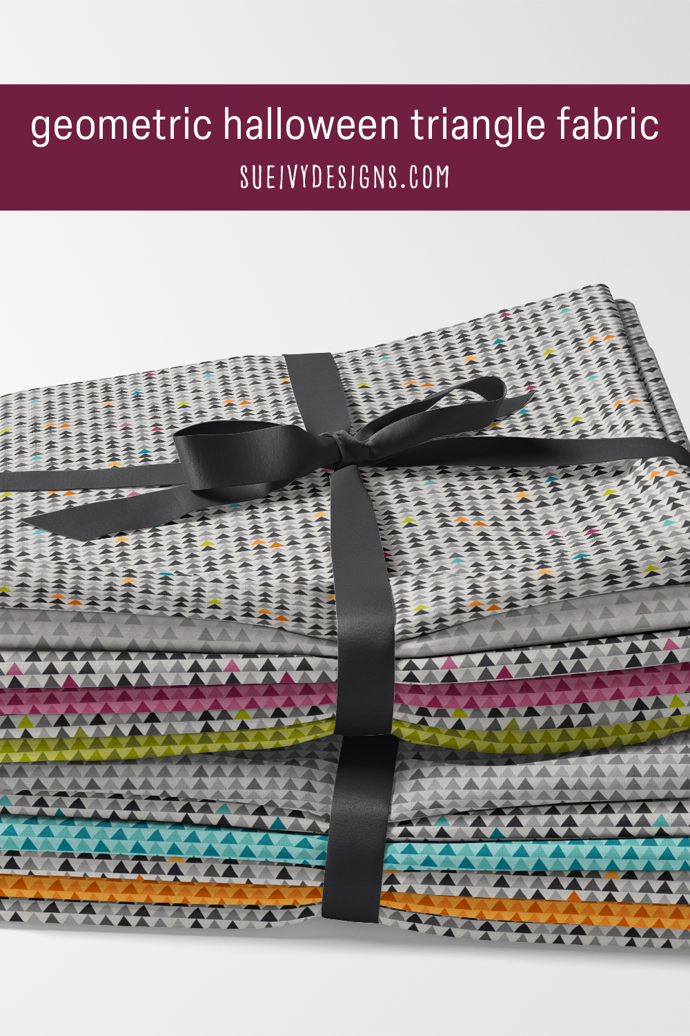 Geometric Halloween triangle blender fabric from the Happy Haunting collection by Sue Ivy Designs.