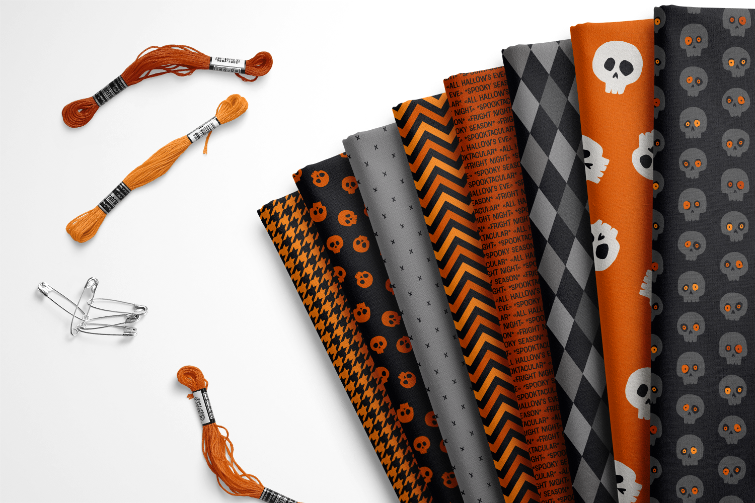 Spooktacular Halloween fabric collection sampler by Sue Ivy Designs