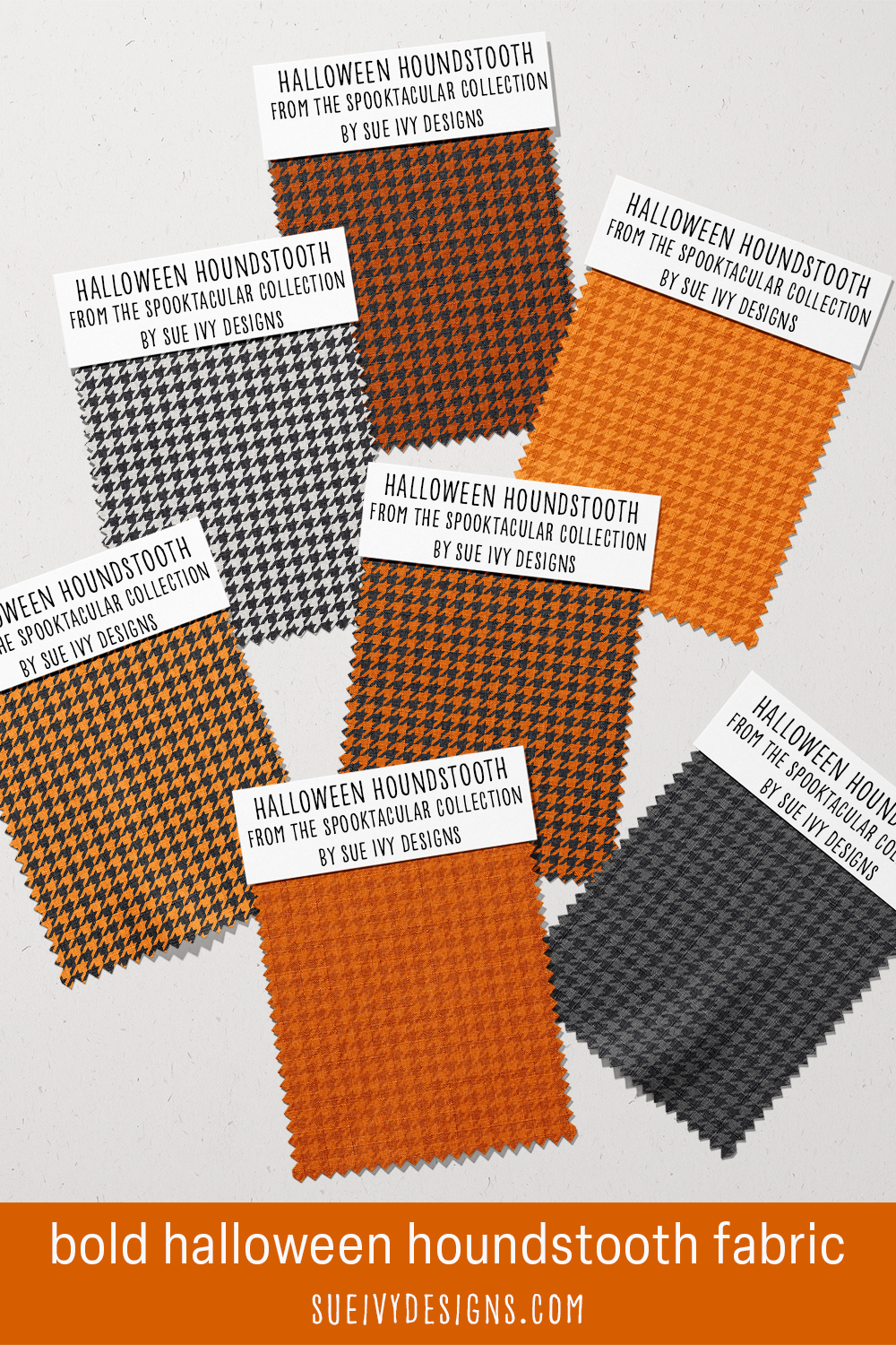 Houndstooth Halloween blender fabric from the Spooktacular collection by Sue Ivy Designs