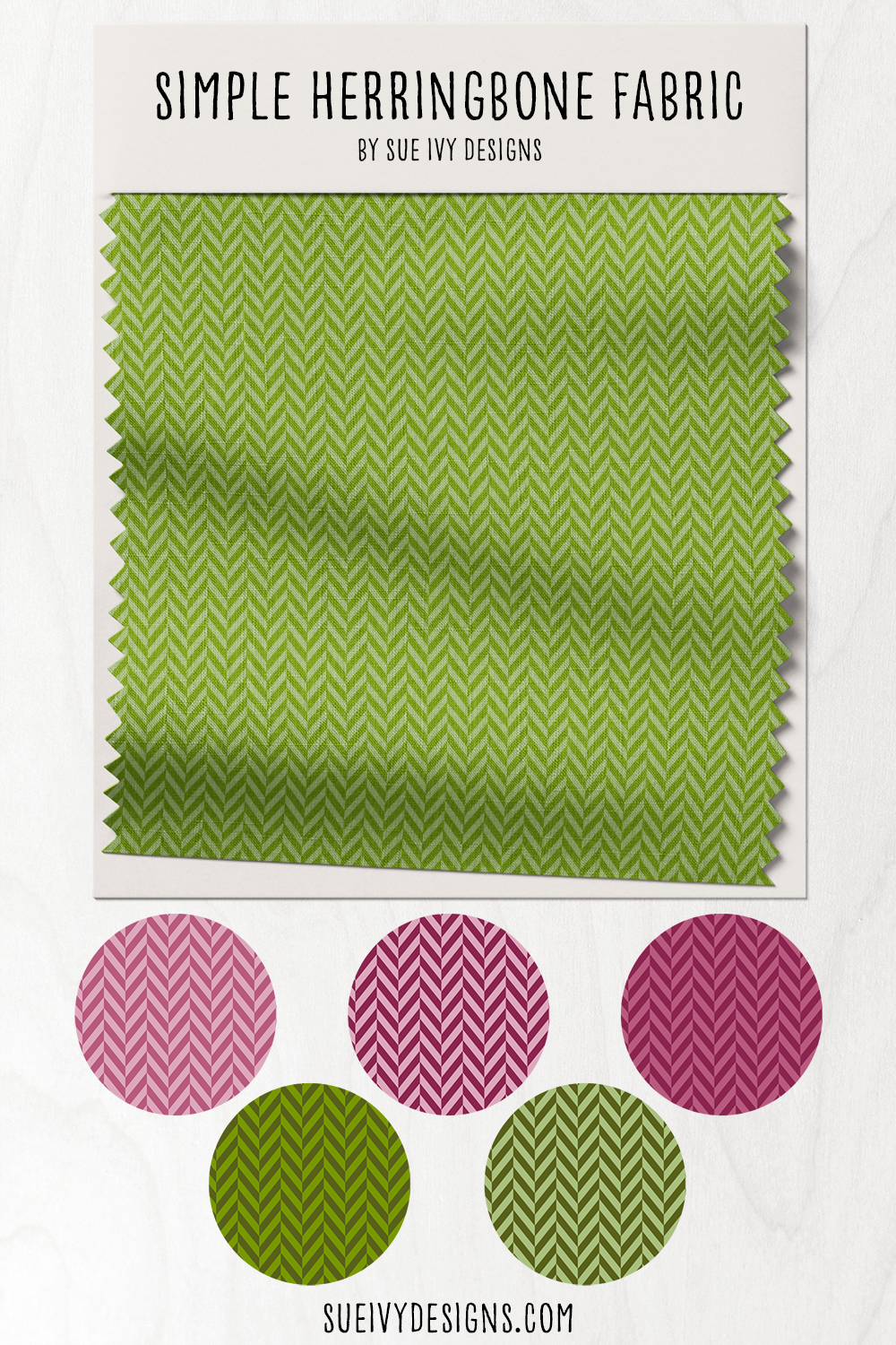 Herringbone blender in six two-tone pairings across the greens and raspberry purples — quilting and home decor fabric.