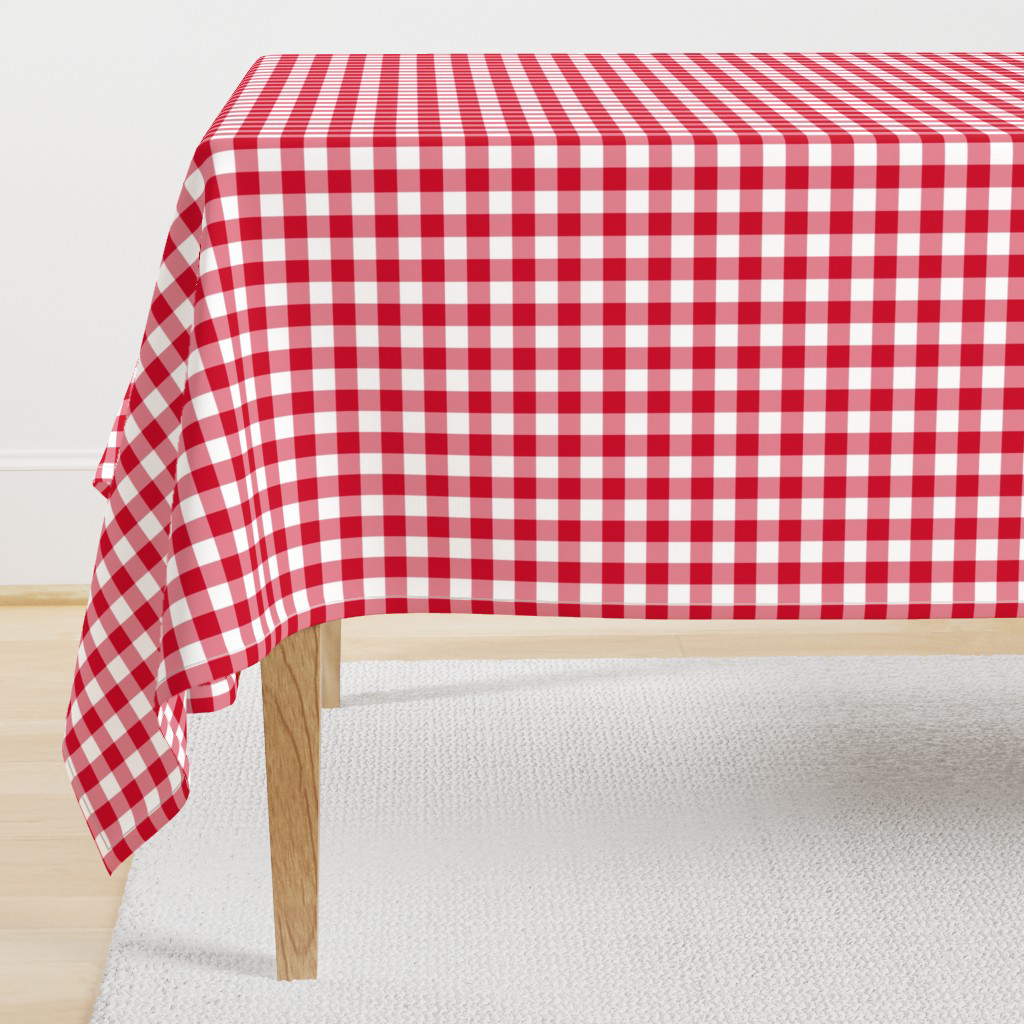 Bright red gingham tablecloth from Americana Picnic Collection by Sue Ivy Designs
