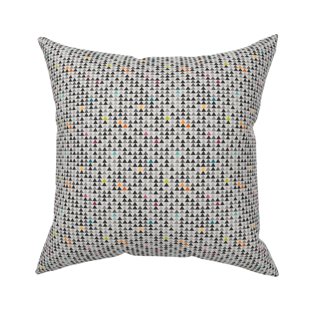 Halloween throw pillow in black and gray triangles with confetti pops of rainbow color from the Happy Haunting collection.