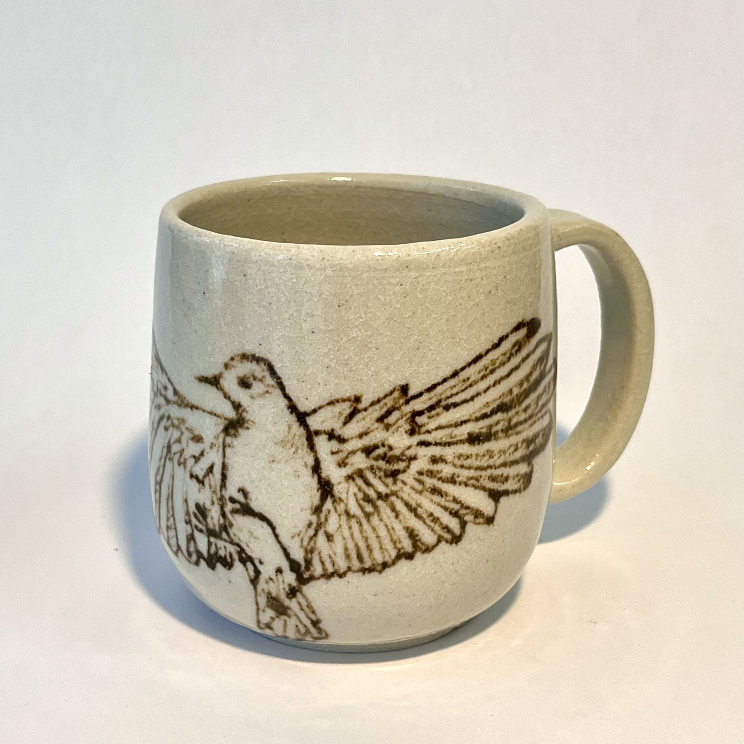 Brown Bird, White Mug