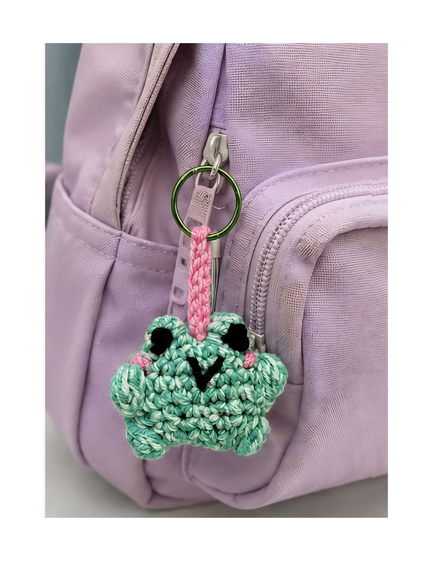 Handmade Crochet Frog Keychain