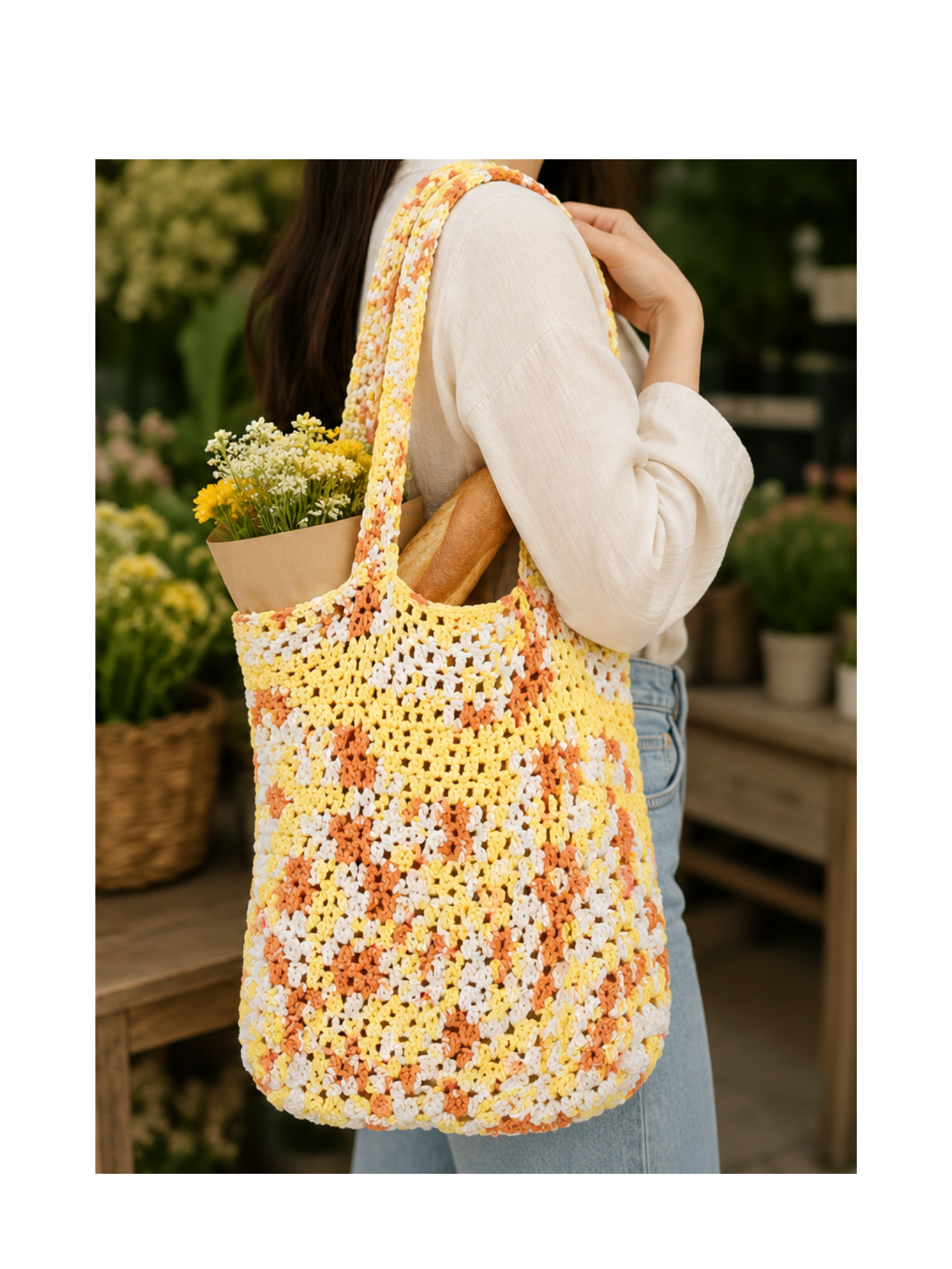 Vibrant Handmade Cotton Market Bag