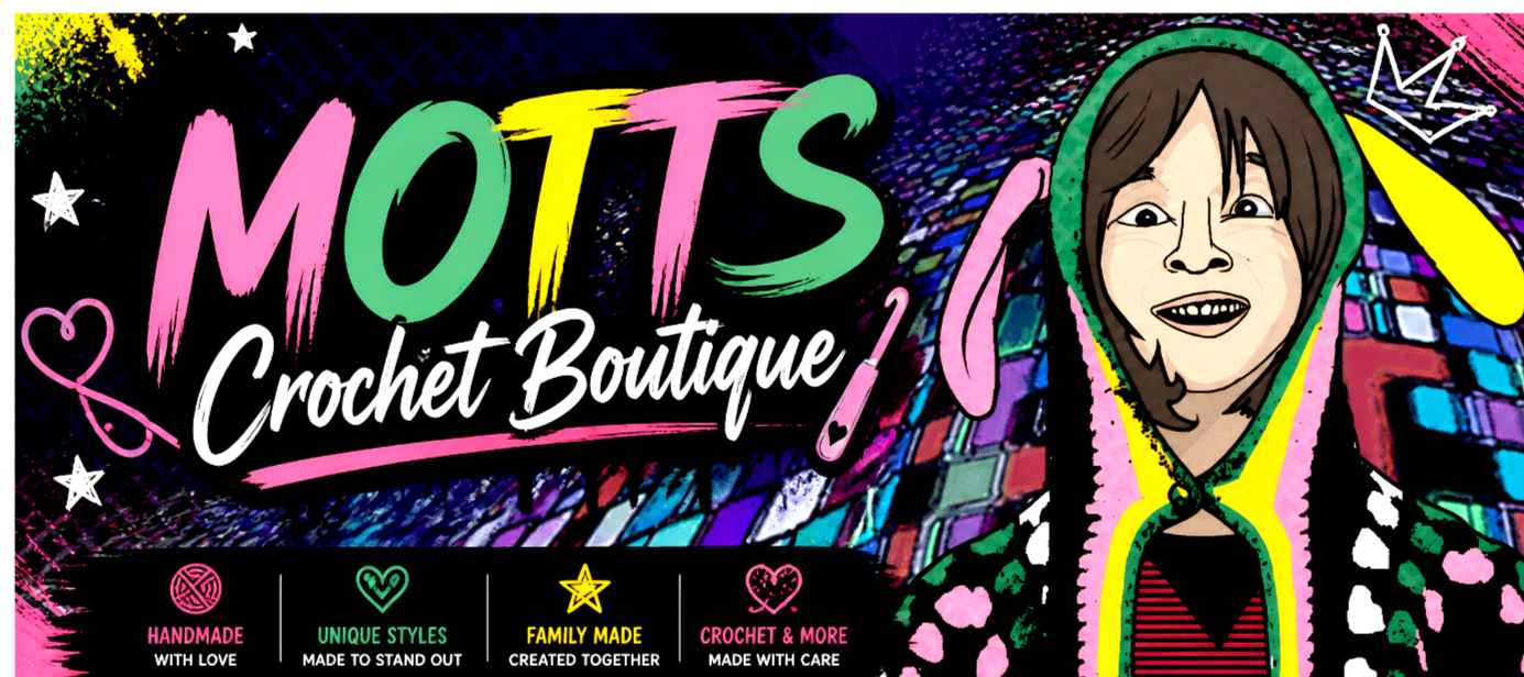 'MOTTS Crochet Boutique' with Bingo Crochet Motts Duster Cardi