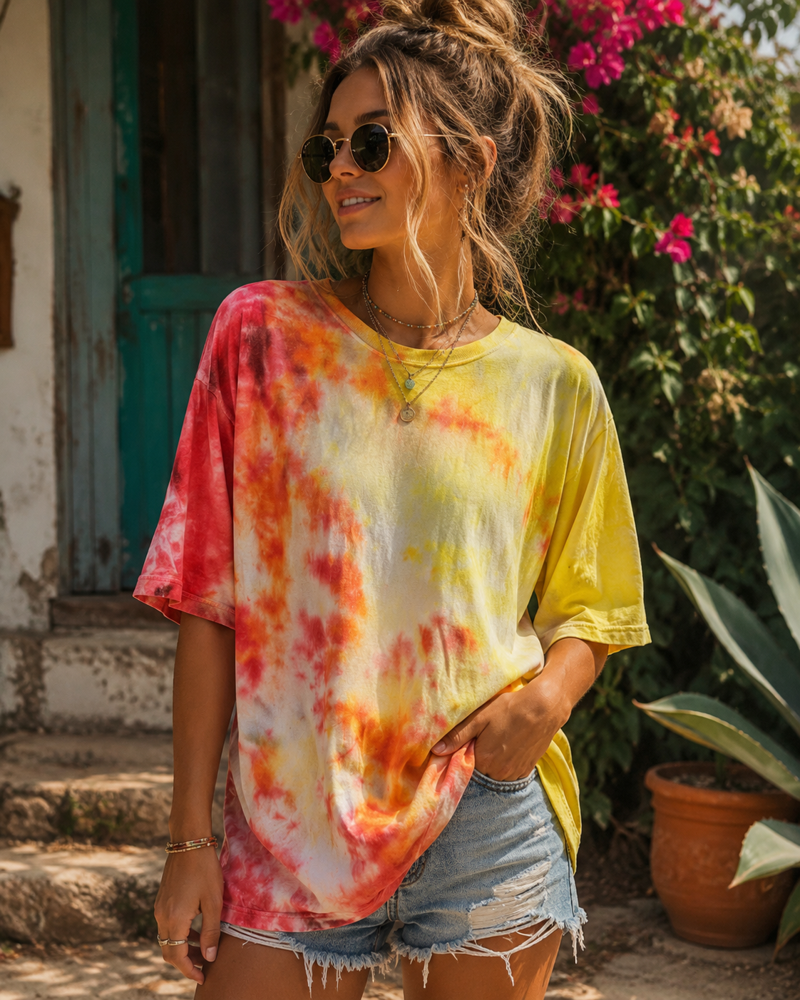 Sunshine Punch Handmade Tie-Dye Tee - Size XL