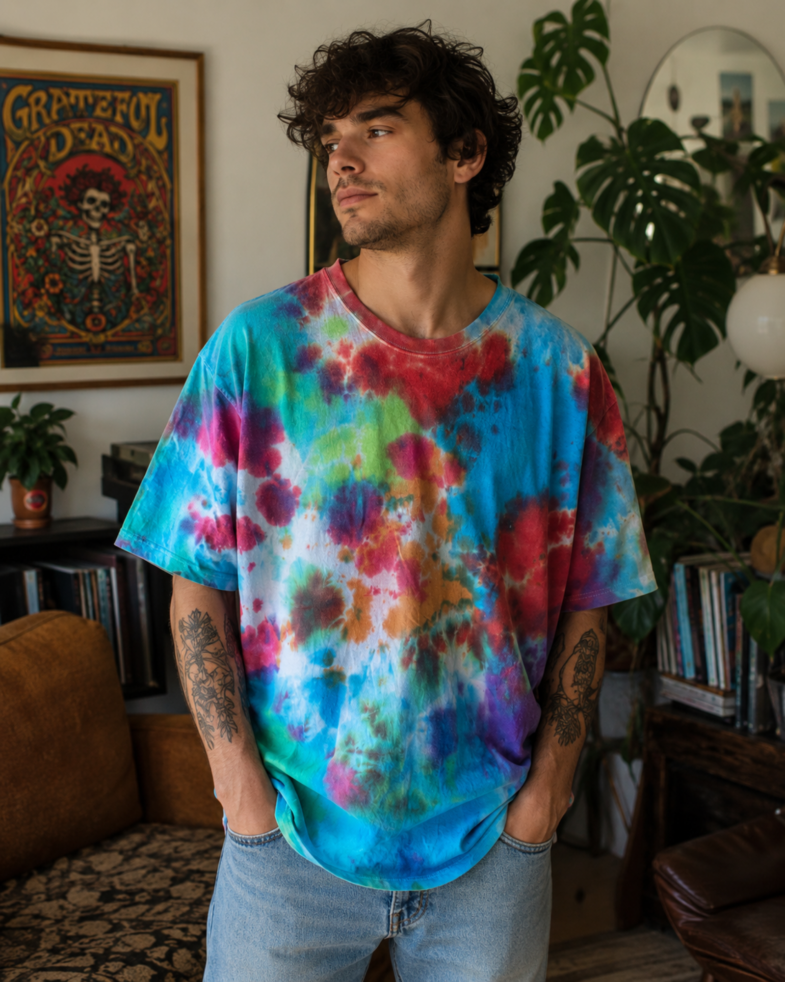 Kaleidoscope Cloud Tie-Dye 100% Cotton Tee SIZE 2XL
