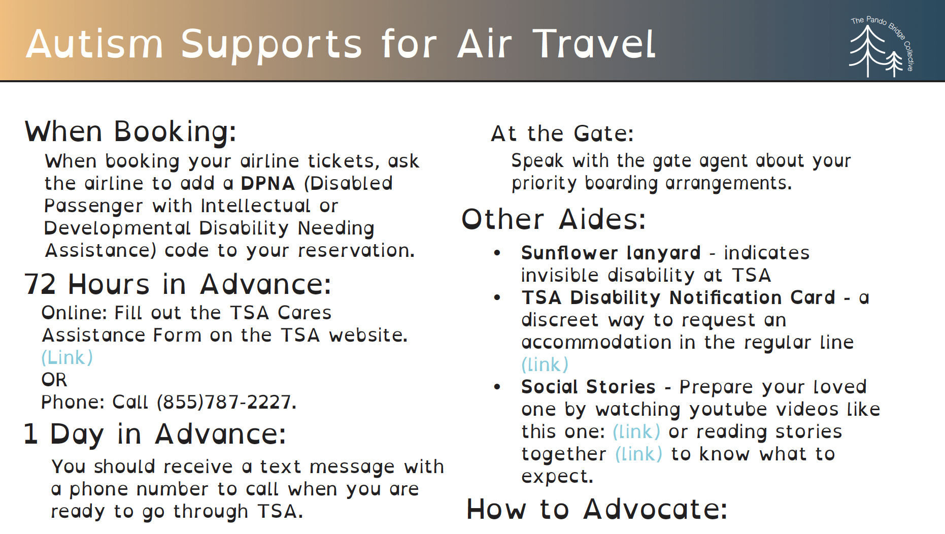 TSA Cares Handout