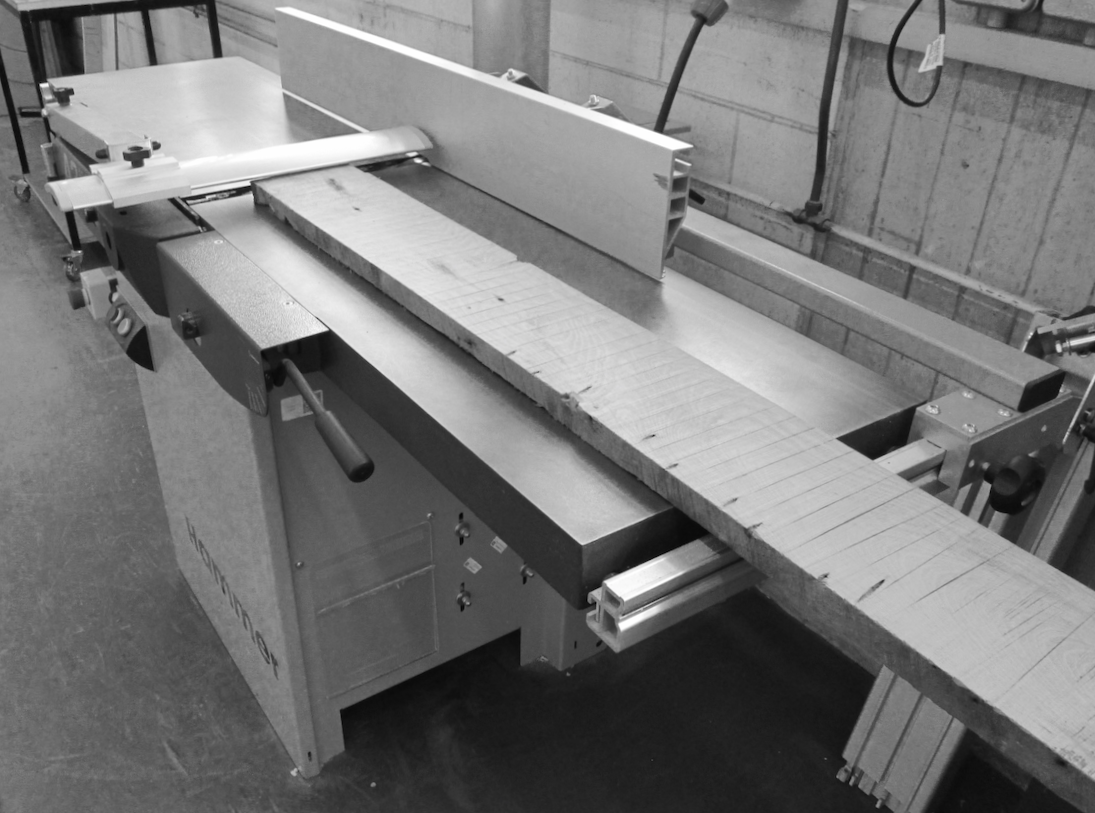 Timber going through planer