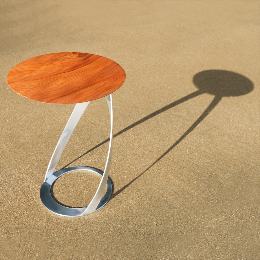 Zefa Side Table outside.