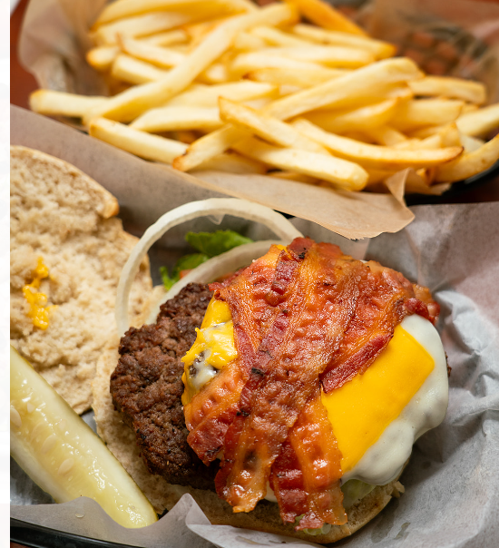 Cheeseburger with Bacon and Fries