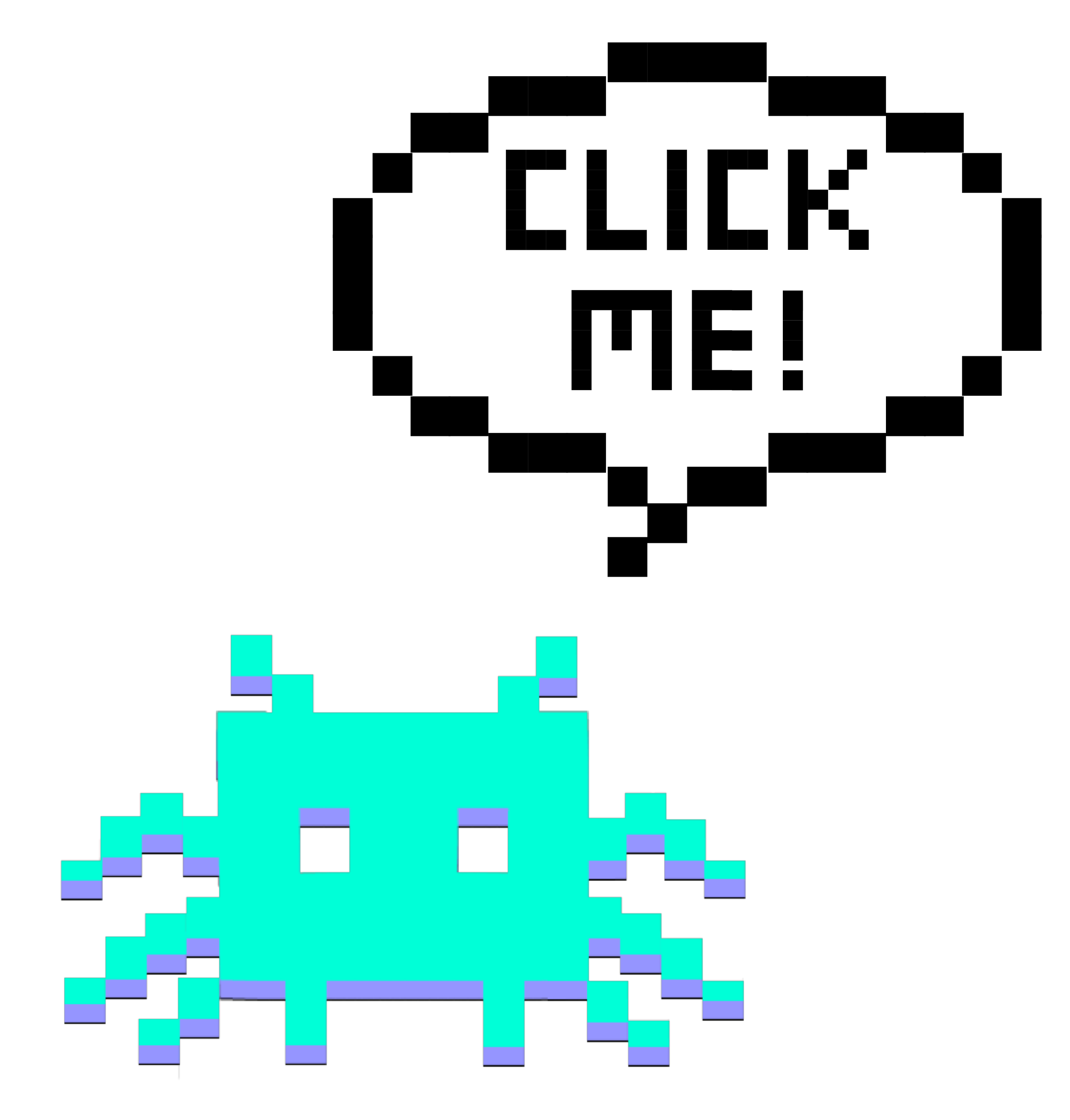Pixelated chart with the words "CLICK ME!" in bold black font in the center.