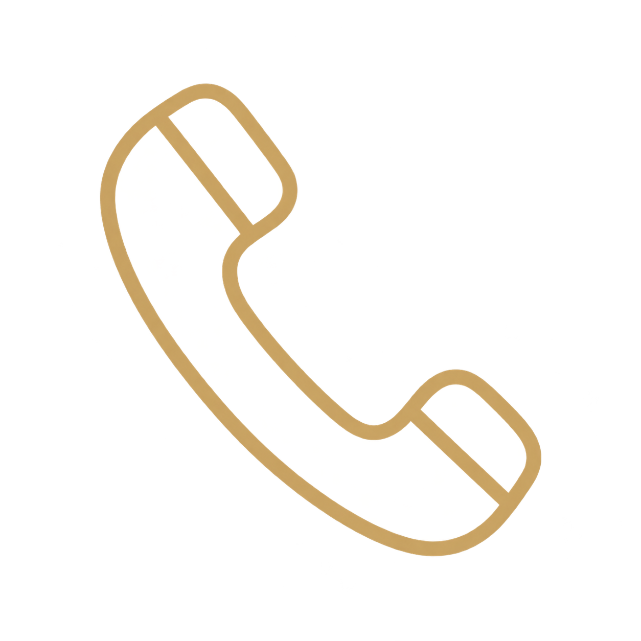 Hospital telephone icon with a gold outline and dark interior