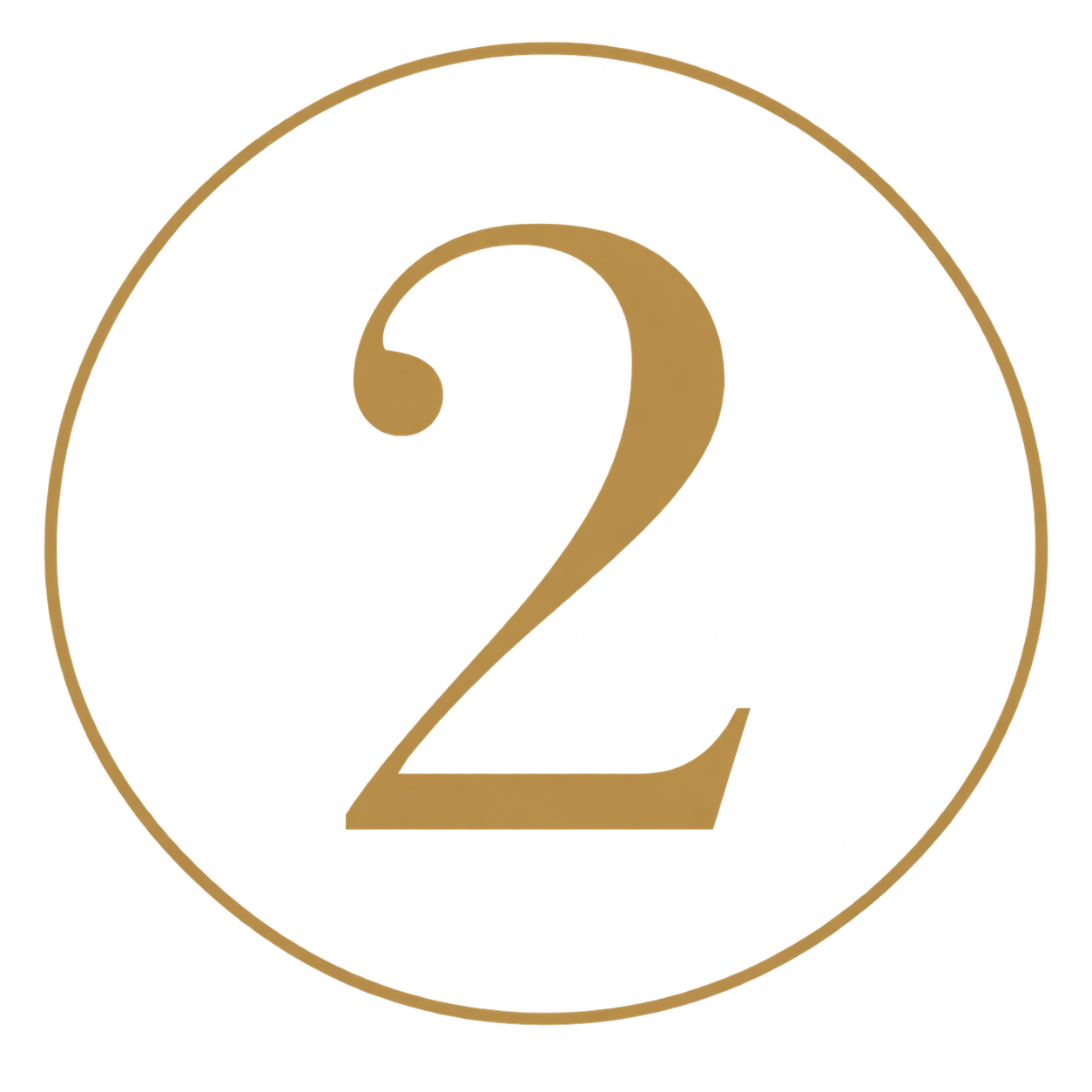 A gold number 2 inside a red circle with a gold border, set against a black background.